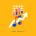 Top music chart cartoon icon concept isolated