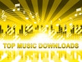 Top Music Downloads Means Hit Parade Songs Royalty Free Stock Photo