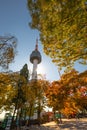 The N Seoul Tower at the summit of Namsan Mountain and Park