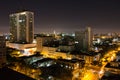 Top night view of the neighborhood of Vedado of Havana Cuba