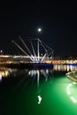 Top night view of the port of Genoa Royalty Free Stock Photo