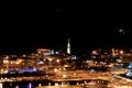 Top night view of the port of Genoa Royalty Free Stock Photo