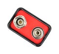 Top of nine volt battery Royalty Free Stock Photo