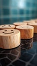 Top notch service Circular wooden blocks, best customer service concept, satisfaction Royalty Free Stock Photo