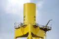 Top of an offshore wind turbine base construction on the River Tyne Royalty Free Stock Photo