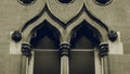 Top Of Old English Window With Decorative Columns