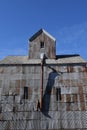 The top of an old rusty grain elevator Royalty Free Stock Photo