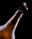 Top of open wet beer bottle Royalty Free Stock Photo