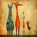 Top 31 Orange Giraffe Owl Comics In The Style Of Didier Lourenco