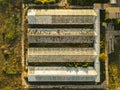 Top overhead view of organic greenhouse farm texture background f