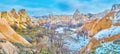 Top panorama of Pigeon Valley, Cappadocia, Turkey Royalty Free Stock Photo