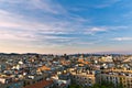 Top panoramic view of the Barcelona landscape. Europe, Barcelona, Spain. Historical buildings in the background Royalty Free Stock Photo