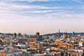 Top panoramic view of the Barcelona landscape. Europe, Barcelona, Spain. Historical buildings in the background Royalty Free Stock Photo