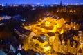 Top view on Dean village in old part of Edinburgh at night, capital of Scotland Royalty Free Stock Photo