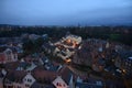 Top view on Dean village in old part of Edinburgh at night, capital of Scotland Royalty Free Stock Photo