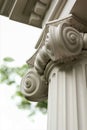 A top part of a beautiful white marble column