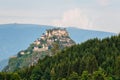 Top part of the Hochosterwitz castle on the mountain hill in Austria - Image Royalty Free Stock Photo