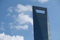 top part of Shanghai World Financial Center SWFC building exterior