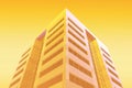 Top part skyscraper in yellow tinted Royalty Free Stock Photo
