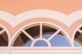 Top part of window on top of door of Chino-Portuguese architectural style Royalty Free Stock Photo