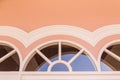 Top part of window on top of door of Chino-Portuguese architectural style Royalty Free Stock Photo