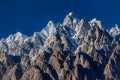 top of Passu cones Karakorum mountains Royalty Free Stock Photo
