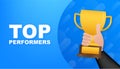 Top Performers. Website template designs. Vector illustration concepts for website and mobile website design and Royalty Free Stock Photo