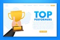 Top Performers. Website template designs. Vector illustration concepts for website and mobile website design and Royalty Free Stock Photo