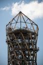 Top platform with visitors of the TATRAS TOWER - situated by the Strbske Pleso lake, NP High Tatras, Slovakia Royalty Free Stock Photo