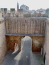 On top of Porta Bassano Entrance through the majestic city walls of Cittadella, Italy Royalty Free Stock Photo
