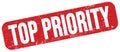 TOP PRIORITY text on red grungy stamp sign