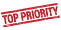 TOP PRIORITY text on red rectangle stamp sign Royalty Free Stock Photo
