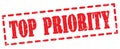 TOP PRIORITY text written on red stamp sign Royalty Free Stock Photo