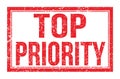 TOP PRIORITY, words on red rectangle stamp sign Royalty Free Stock Photo