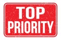 TOP PRIORITY, words on red rectangle stamp sign Royalty Free Stock Photo