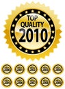 10 Top quality certificates 2000-2010 badge set, edittable vector illustrations