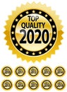 10 Top quality certificates 2010-2020 badge set, edittable vector illustrations