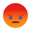 Top quality emoticon. Angry red face. Emoji. Cute emoticon isolated. Emoji icon from Facebook App