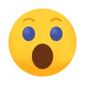 Top quality emoticon. Astonished emoji. Shocked emoticon with gasping face. Yellow face emoji. Popular element. Emoji icon from