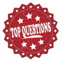 Top questions grunge label, sticker