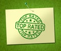 Top rated stamp means excellent foremost product - 3d illustration