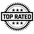 TOP RATED stamp on white background