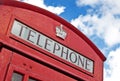 Top of a red London Telephone box Royalty Free Stock Photo