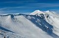 The top ridge of Emperial bowl area of Breckenridge ski resort. Extreme winter sports. Royalty Free Stock Photo