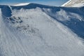 The top ridge of Emperial bowl area of Breckenridge ski resort. Extreme winter sports. Royalty Free Stock Photo