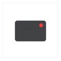 In the top right corner of the rectangle a small red circle adds contrast Royalty Free Stock Photo