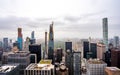 Top of the rock observation desk in rainy day before sunset , Manhattan , New york city Royalty Free Stock Photo