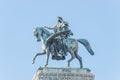 Top roof sculpture of goddess Muse riding Pegasus, a winged horse, at Vienna State Opera House, Vienna, Austria, details, closeup Royalty Free Stock Photo