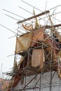 Top roof of temple under renovation