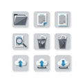 The top row features a folder, a single document, and a stack of papers Royalty Free Stock Photo